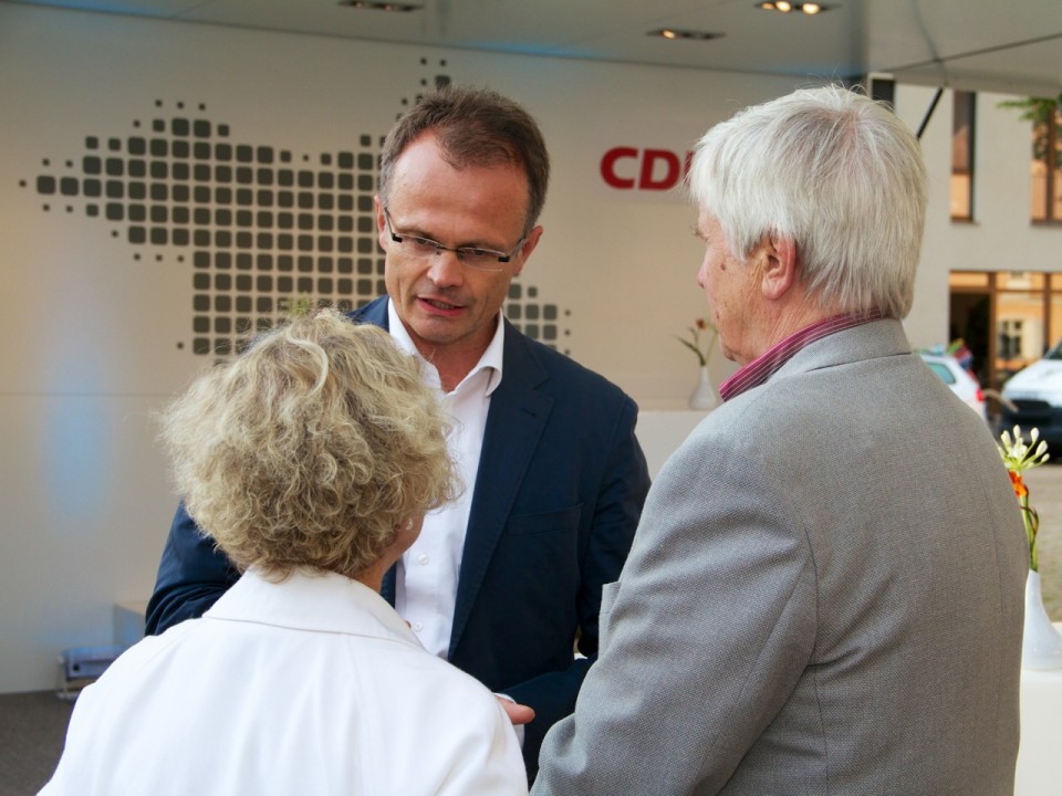 Unser Spitzenkandidat Michael Schierack im Gespräch in Werder (Havel)